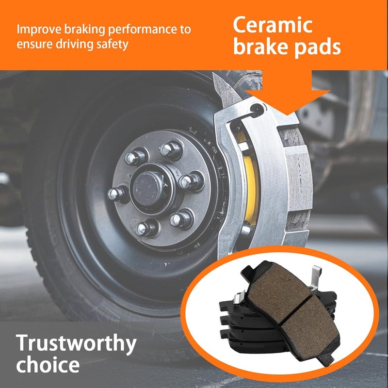 HECHENQICHE Front Ceramic Brake Pads Set with Hardware for Hyundai Elantra GT, Veloster, Kia Forte 2017-2018, Forte Koup 2017, Forte5 2017-2018 - Image 5
